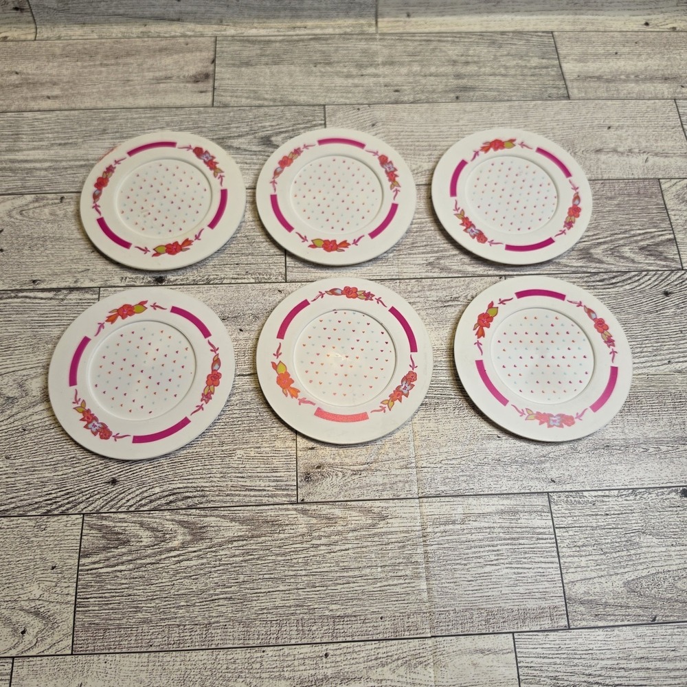 Vintage Chilton Globe Children's Melamine Dish Set 21 Pc Pink Floral Toy Dishes - Picture 8 of 16